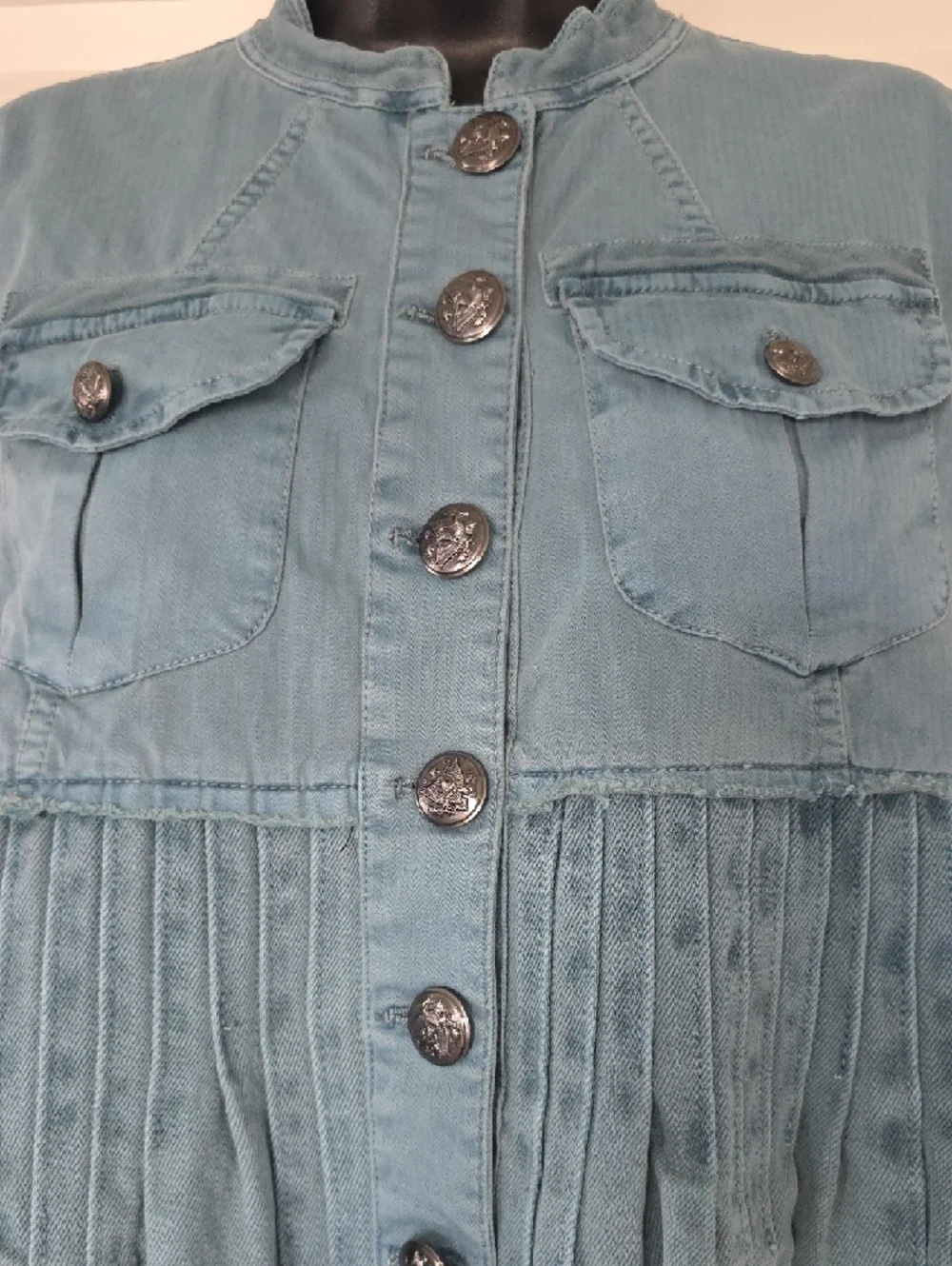 Free People Blue Tourmaline Cassidy Denim Jacket - Picture 3 of 8